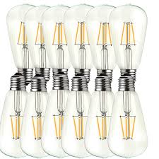 OUGEER 12-pack Vintage E27 Edison LED-lampor ST64 4W