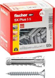 Fischer 100 x SX Plus skruvar 5x25 mm för väggfästen