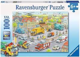 Ravensburger 10558: Fordon i Staden Pussel (100 Delar)