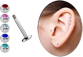 Chirugenstål Piercing Set med Labret 4 mm