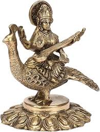 Mässingsgudinna Maa Saraswati på Svan - Artvarko