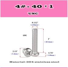 50 stycken 4#-40×1 Rostfria Skruvar